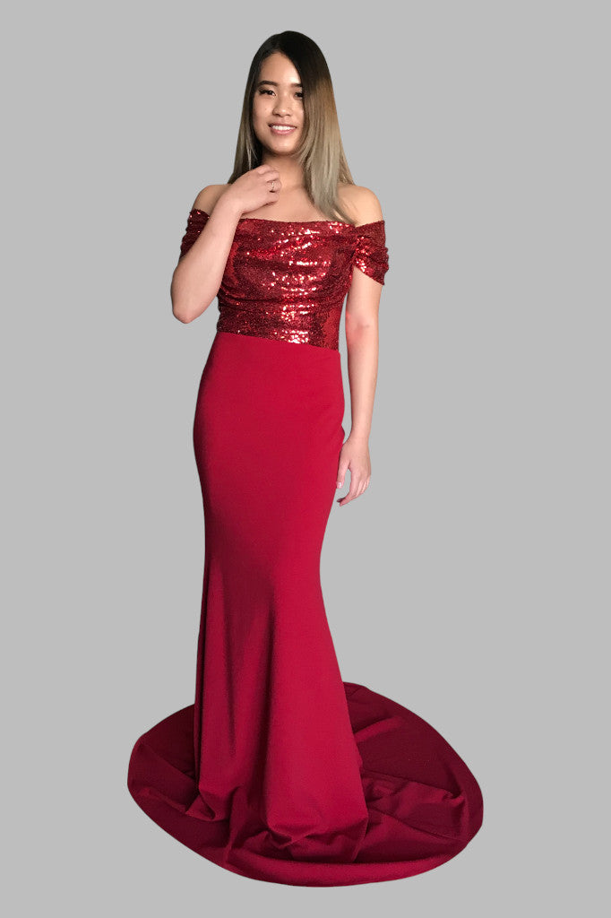 custom made red sequin bridesmaid dresses Perth Australia online Envious Bridal & Formal