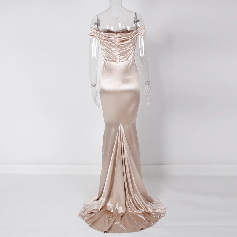 Custom made satin champagne bridesmaid dresses Australia online Envious Bridal & Formal