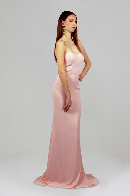 custom made silk chiffon strapless pink formal dresses australia online envious bridal & formal