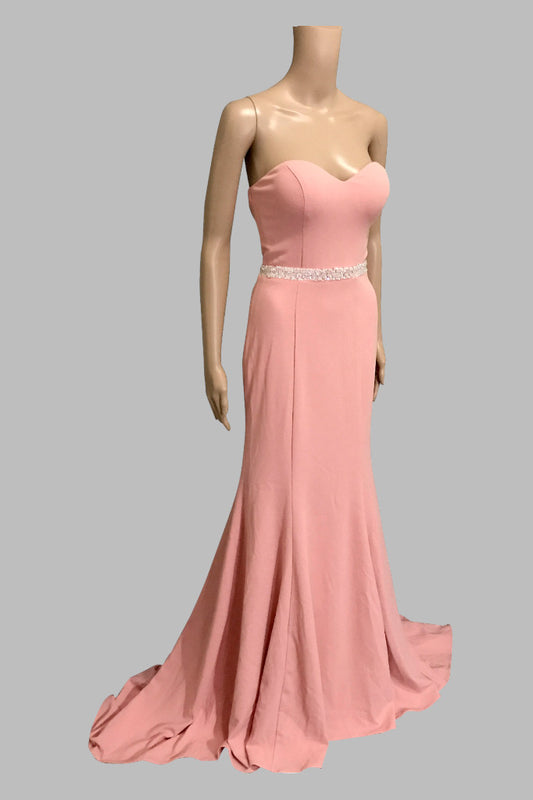 custom made strapless salmon pink formal dresses Perth Australia Envious Bridal & Formal 
