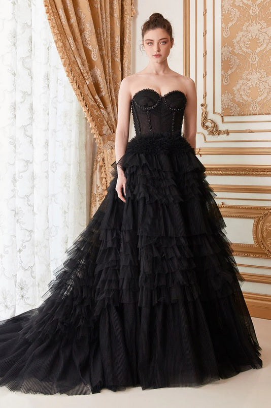 custom made strapless tulle black wedding gown perth australia envious bridal & formal