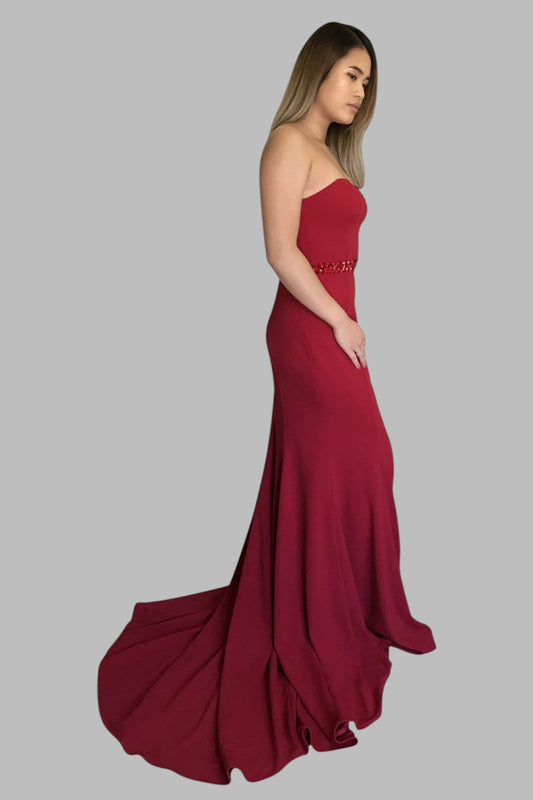 custom made to measure red formal bridesmaid dresses Perth Australia Envious Bridal & Formal