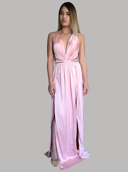 Custom made blush pink backless formal ball dresses Perth Australia Envious Bridal & Formal