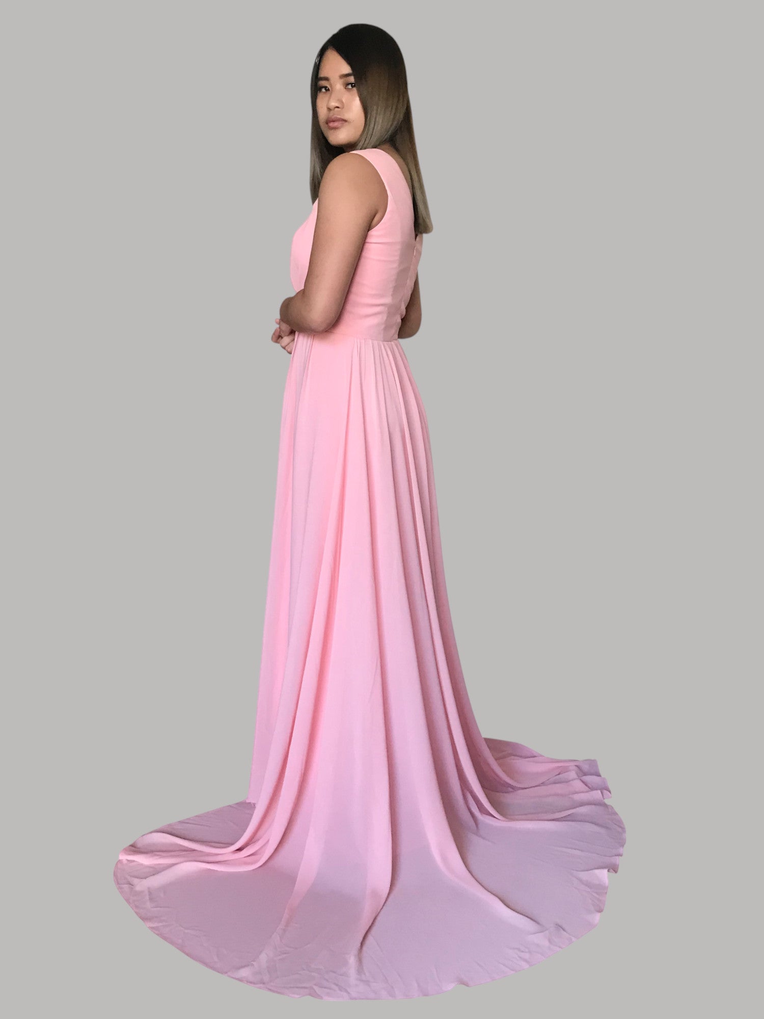 ELARA | Flowy Chiffon Pink Bridesmaid Dress Envious Bridal & Formal ELARA | Flowy Chiffon Pink Bridesmaid Dress Envious Bridal & Formal