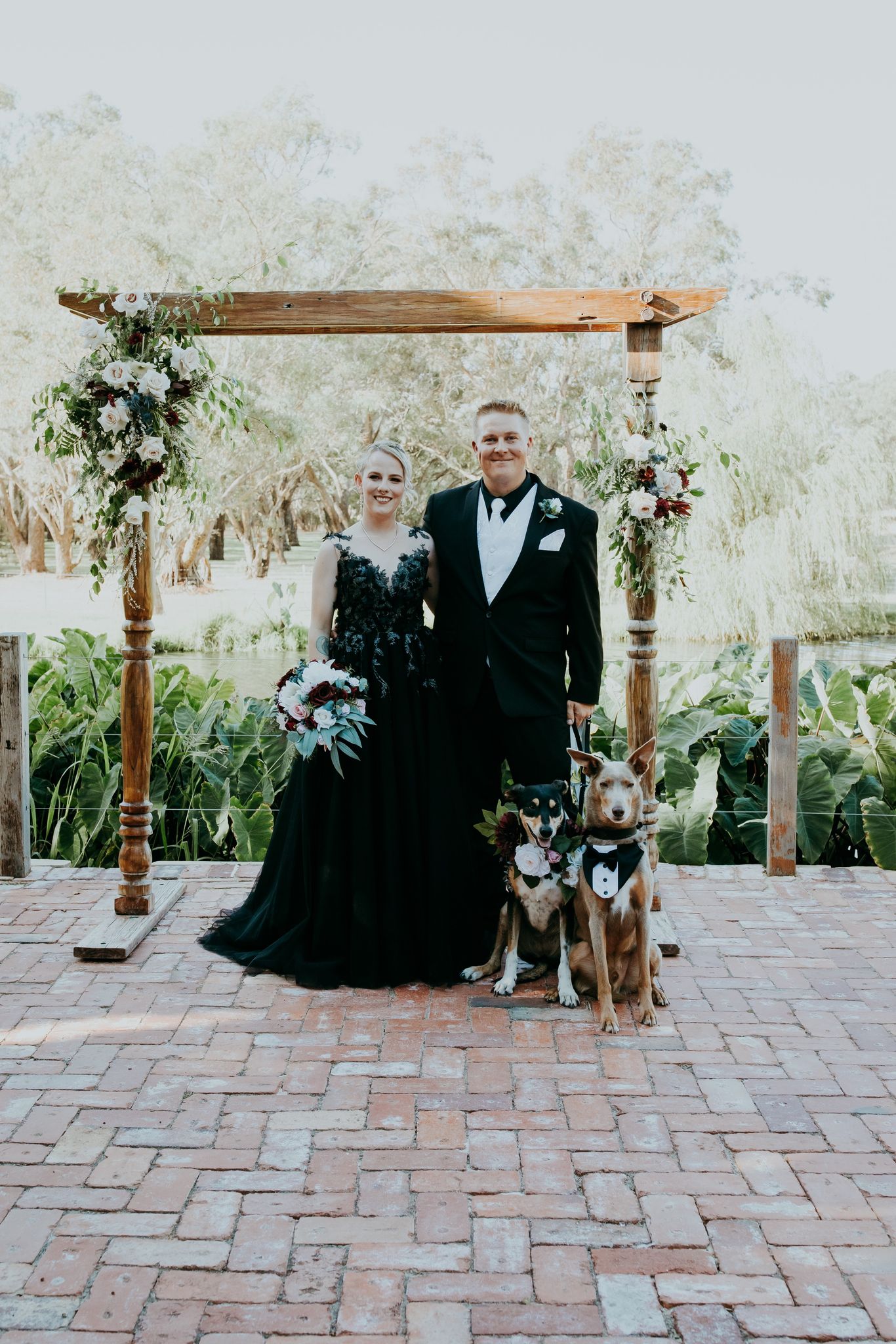 custom made black wedding dress real bride Jade Rumsley