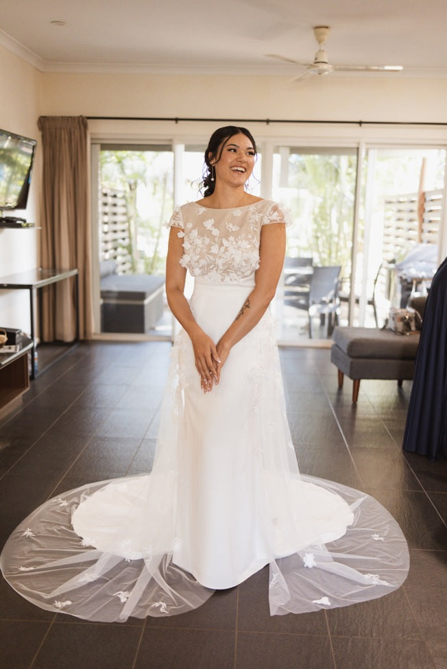 custom made wedding dress real perth bride Chaznay