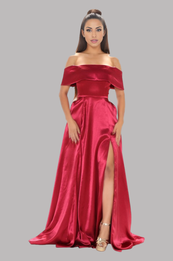 Off The Shoulder A Line Red Formal Gown Envious Bridal & Formal Perth Australia