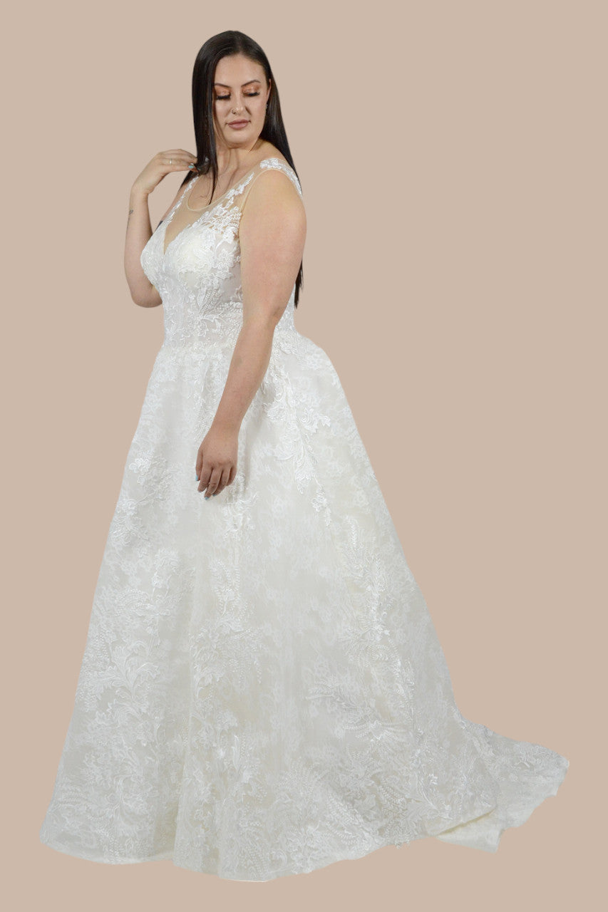 Plus size ball gown lace wedding dresses Perth Australia Envious Bridal & Formal