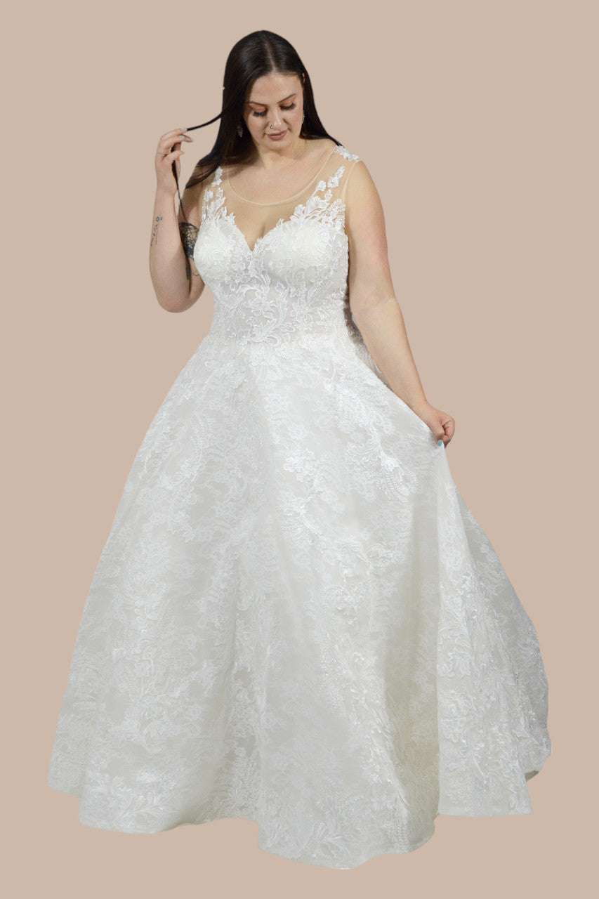 Plus size lace ball gown wedding bridal dresses Australia online Envious Bridal & Formal