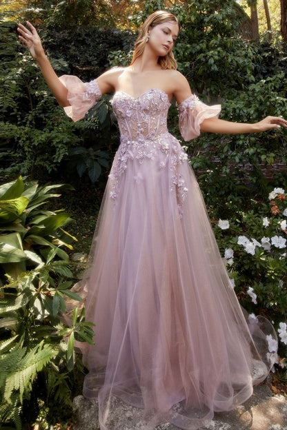 DREA | Detachable Puff Sleeve Floral Blush Pink Wedding Gown Envious Bridal & Formal DREA | Detachable Puff Sleeve Floral Blush Pink Wedding Gown Envious Bridal & Formal