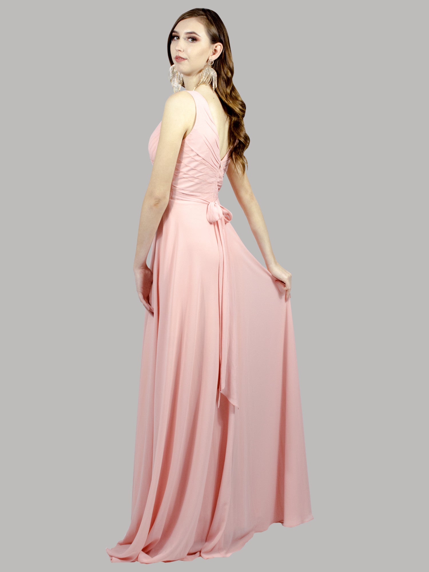 BRIELLA | Pleated Chiffon Dusty Pink Bridesmaid Dress Envious Bridal & Formal BRIELLA | Pleated Chiffon Dusty Pink Bridesmaid Dress Envious Bridal & Formal