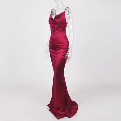 Mermaid burgundy red satin formal dresses Australia online Envious Bridal & Formal