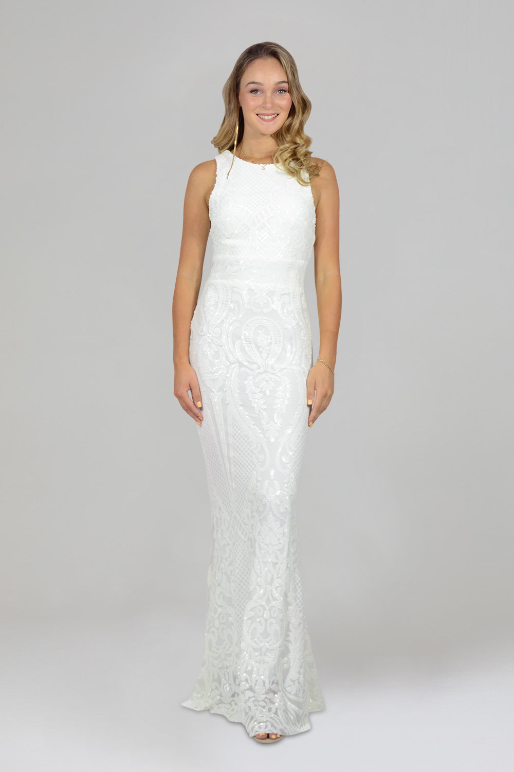 Womens Formal Dresses For Event Elegant Solid Color Deep V Flare Long Sleeve  Evening Gowns White M - Walmart.com