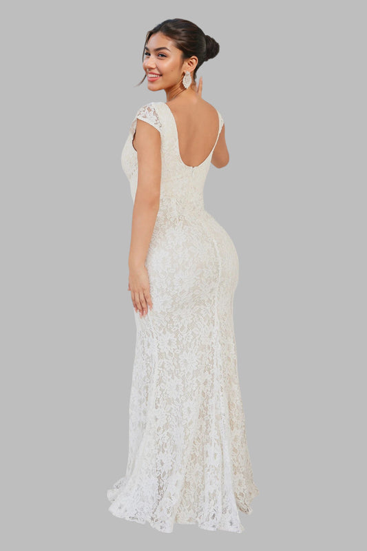 simple cap sleeve lace wedding dresses custom made Perth Australia online Envious Bridal & Formal