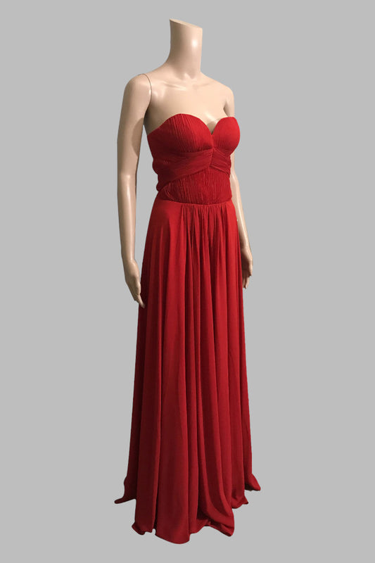 Strapless chiffon red bridesmaid dresses Perth Australia Envious Bridal & Formal