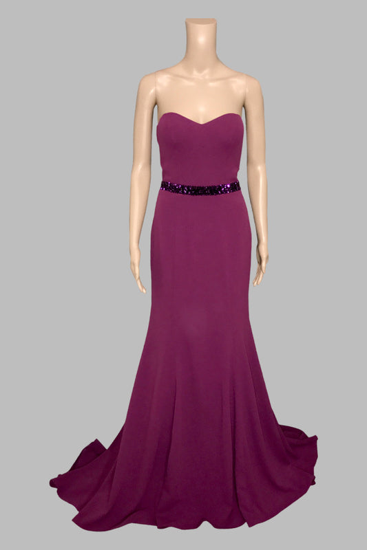 strapless purple mermaid formal dresses Perth Australia Envious Bridal & Formal