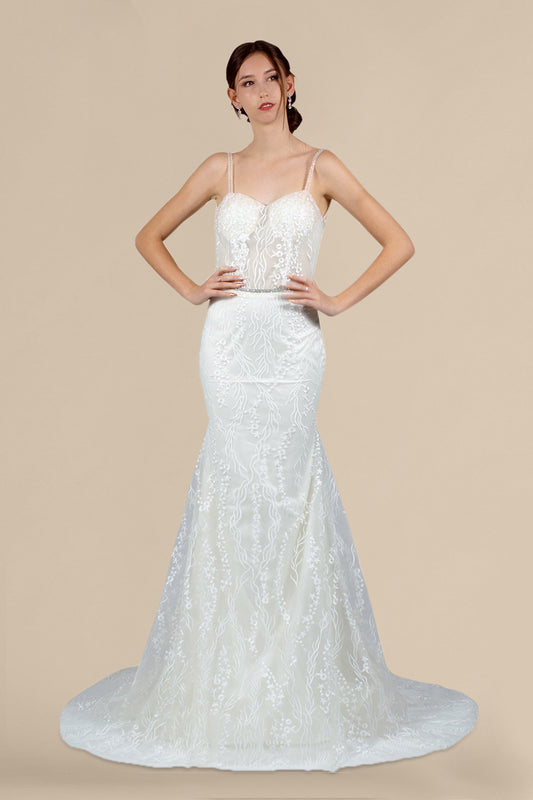 strappy lace mermaid wedding gowns Perth Australia Envious Bridal & Formal