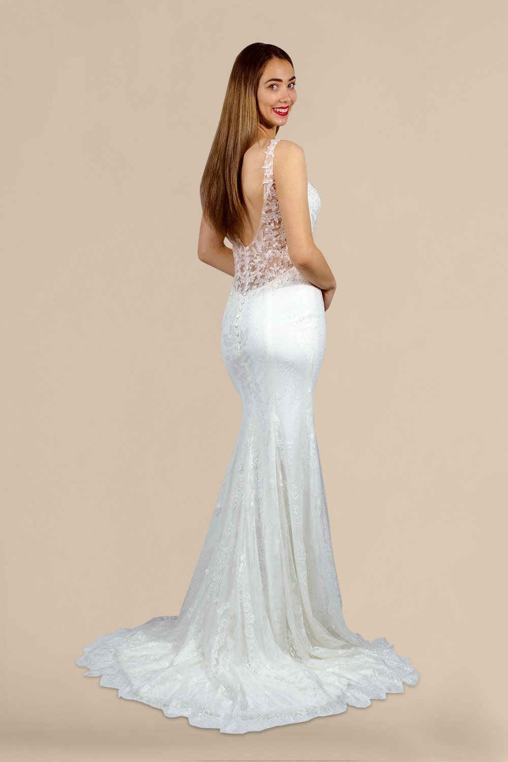 custom bridal dressmaker stretchable lace wedding dress perth australia envious bridal & formal
