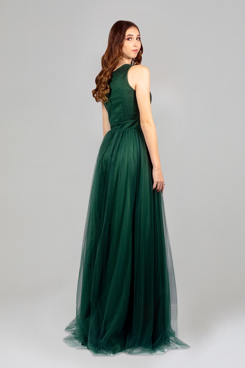 A Line V Neck Backless Lace Green Prom Dresses with Split, Backless Gr –  Shiny Party