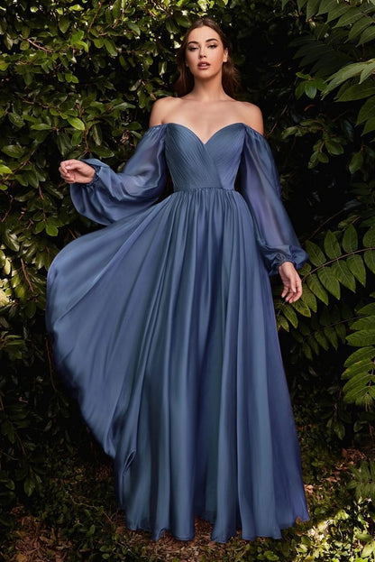 blue chiffon off the shoulder long sleeve bridesmaid dresses perth australia envious bridal & formal