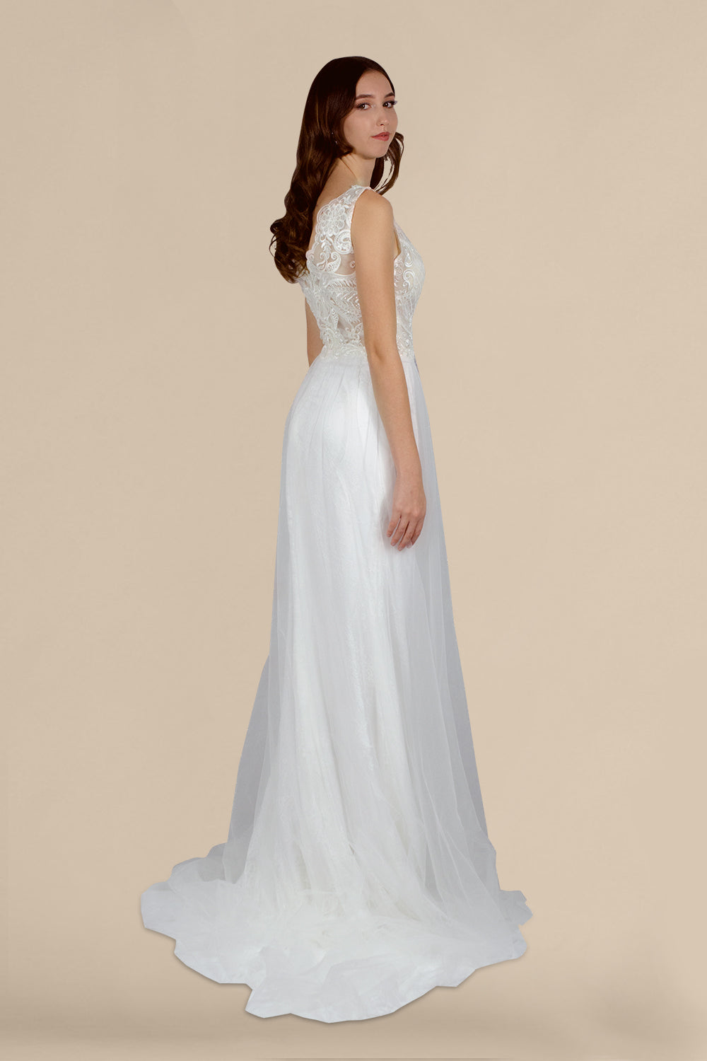 bohemian A line tulle wedding dresses perth australia custom dressmaker envious bridal & formal