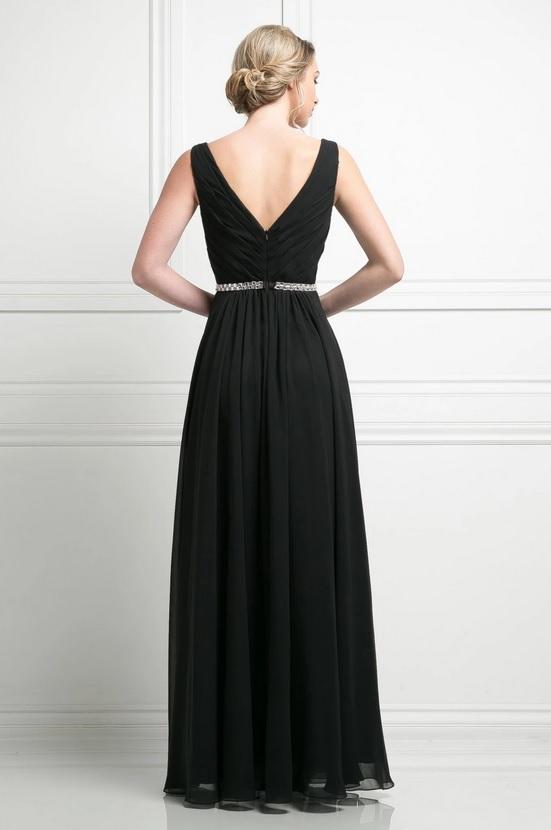 BRIELLE | Black Sleeveless Chiffon A Line Bridesmaid Dress - All Products Envious Bridal