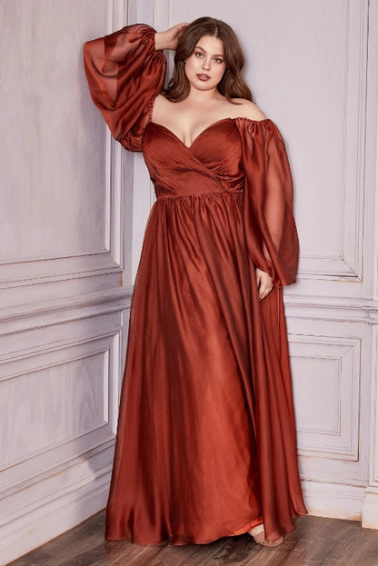 plus size burnt orange chiffon off the shoulder long sleeve bridesmaid dresses perth australia envious bridal & formal