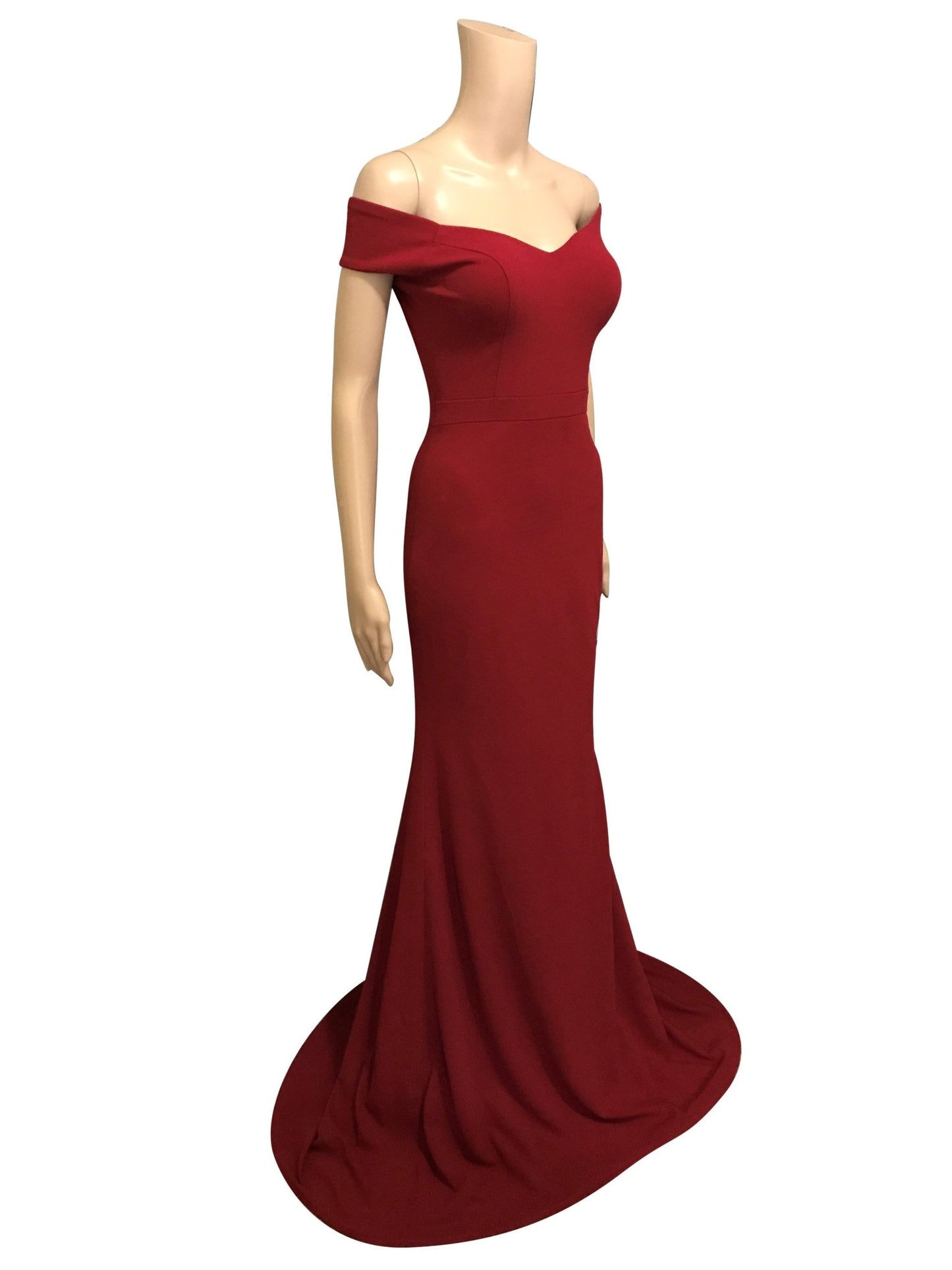 CHERISE | Off The Shoulder Fitted Red Formal Dress - Formal Dresses Envious Bridal & Formal