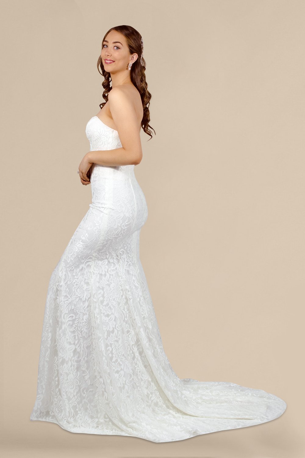 strapless stretch lace designer wedding dresses custom made perth australia envious bridal & formal