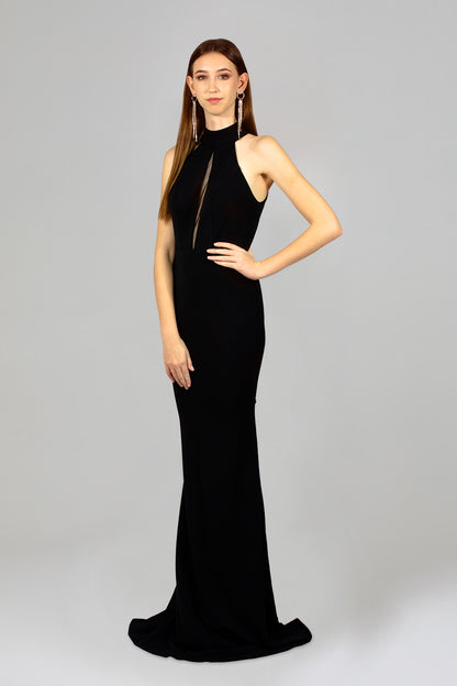 ADRIKA | High Neck Fitted Black Formal Dress Envious Bridal & Formal ADRIKA | High Neck Fitted Black Formal Dress Envious Bridal & Formal