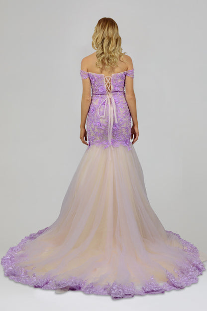 purple colour wedding dress VERA