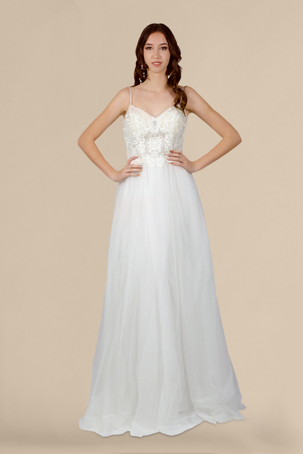 custom made lace bodice tulle A line wedding dress custom made envious bridal & formal