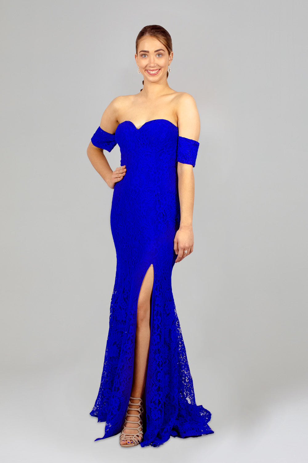 custom made lace bridesmaid dresses electric blue envious bridal & formal