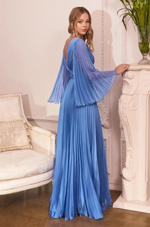 custom made light blue pleated long sleeve chiffon bridesmaid dresses perth australia envious bridal & formal