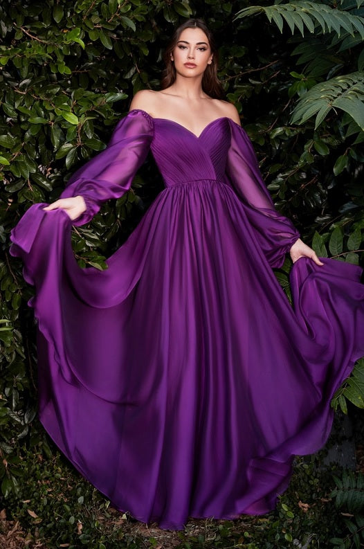custom made purple chiffon off the shoulder long sleeve bridesmaid dresses perth australia envious bridal & formal