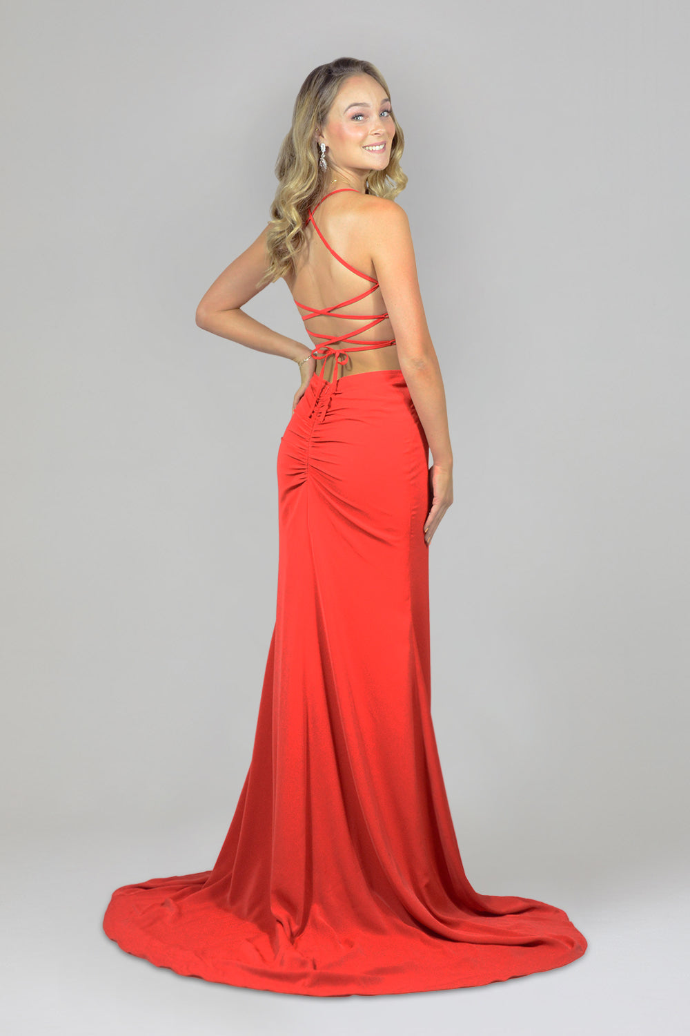 custom red ball dresses backless style perth australia envious bridal & formal