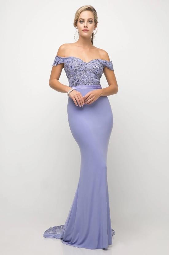 CYNTHIA | Off Shoulder Beaded Bodice Formal Dress - Formal Dresses Envious Bridal & Formal