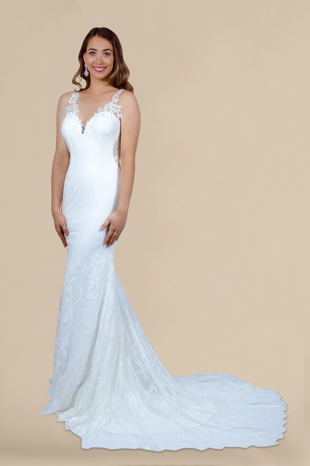 soft chantilly lace mermaid beach wedding dresses envious bridal & formal dressmaker