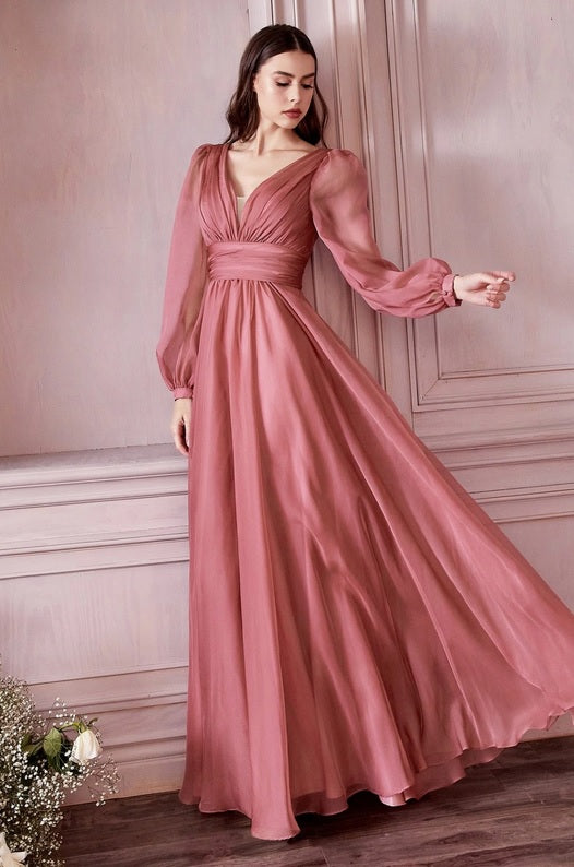 dusty rose chiffon long sleeve bridesmaid dresses perth australia envious bridal & formal
