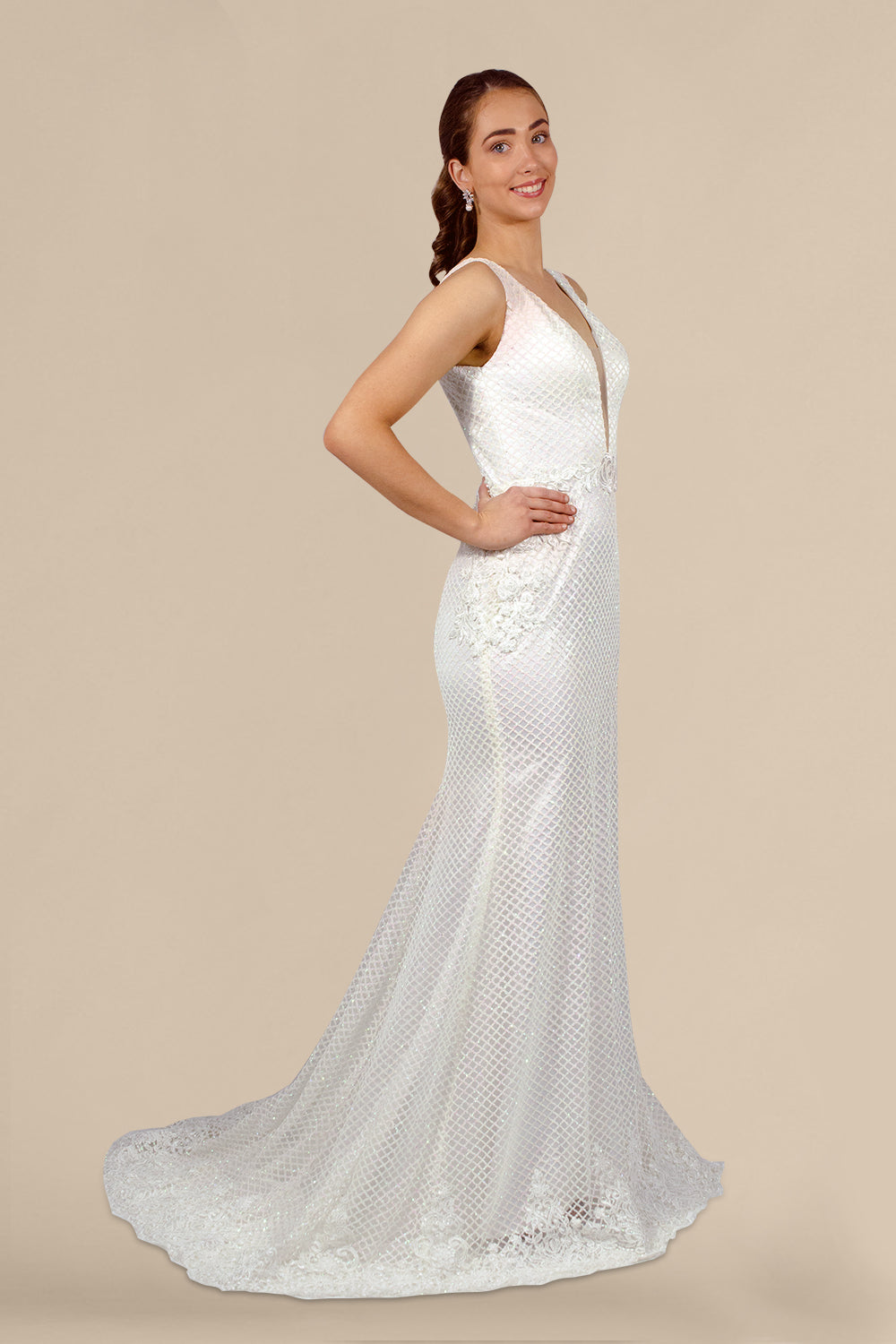 glitter mermaid white wedding dress custom made envious bridal & formal