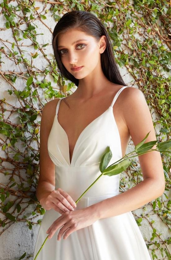 KAIA | Minimalist A Line Beach Wedding Dress – Envious Bridal u0026 Formal