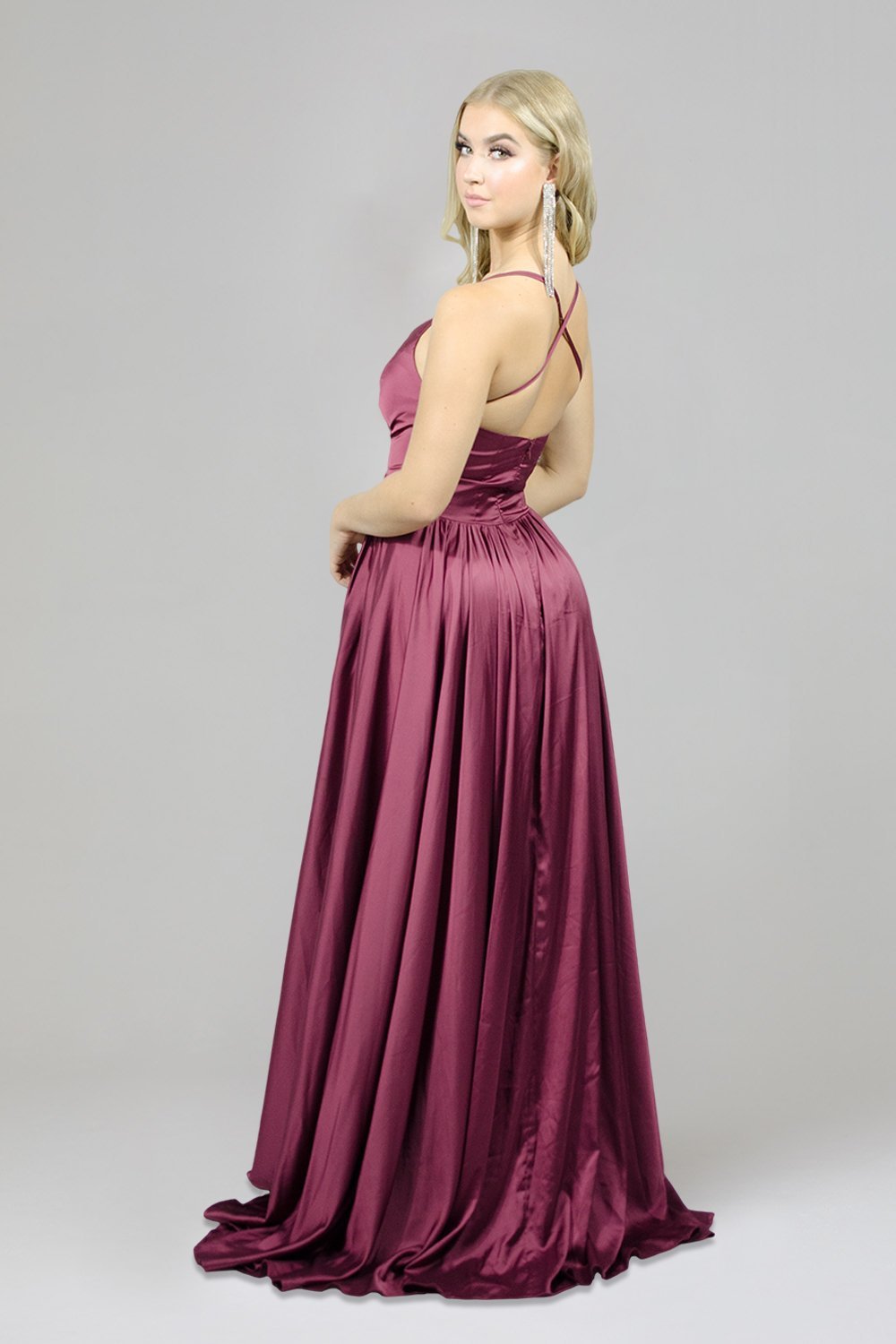 dark red silk satin bridesmaid dresses custom size envious & formal 