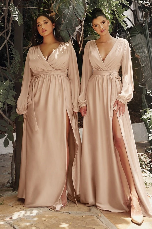 champagne silk long sleeve bridesmaid dresses australia online envious bridal & formal
