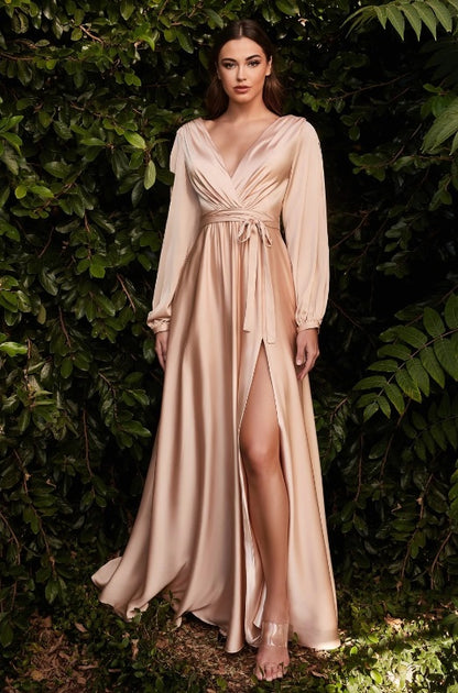 champagne silk crepe long sleeve bridesmaid dresses perth australia envious bridal & formal