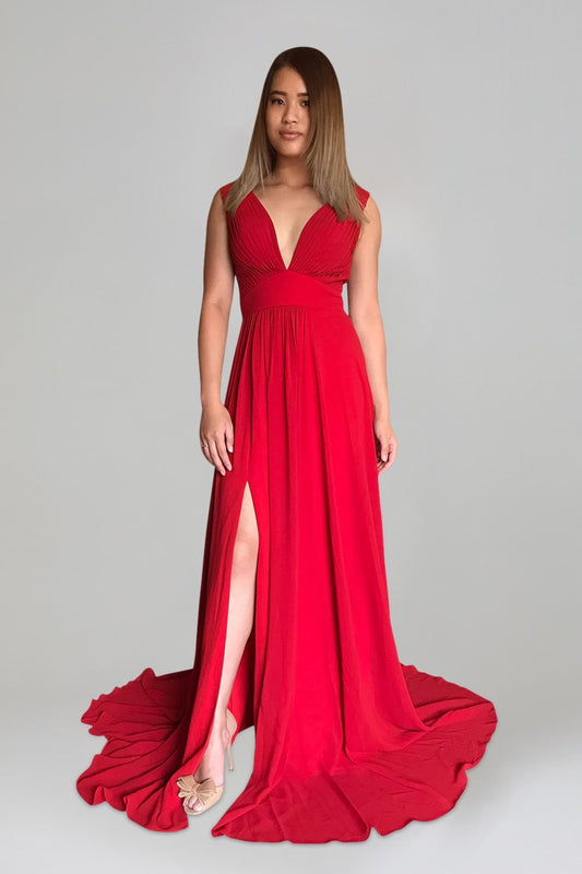 custom made red chiffon bridesmaid dress perth australia online envious bridal & formal
