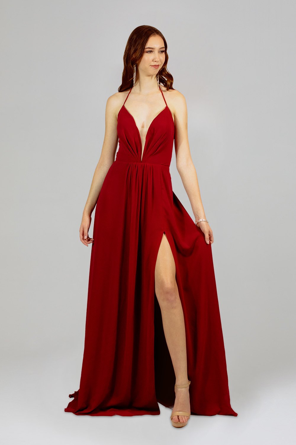 KYLA | Flowy Chiffon Burgundy Bridesmaid Dress Envious Bridal & Formal KYLA | Flowy Chiffon Burgundy Bridesmaid Dress Envious Bridal & Formal