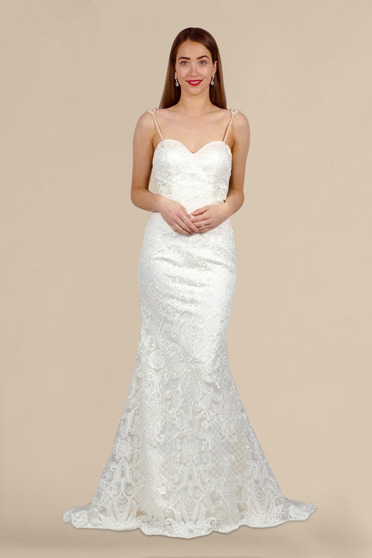 vintage lace pearl back wedding gown envious bridal & formal