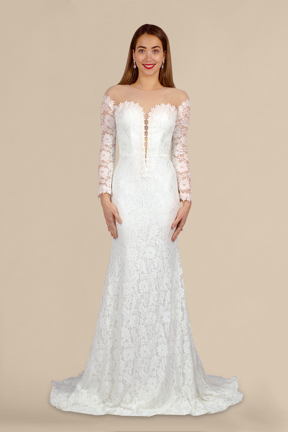 long sleeve mermaid wedding dress custom made dressmaker perth australia envious bridal & formal