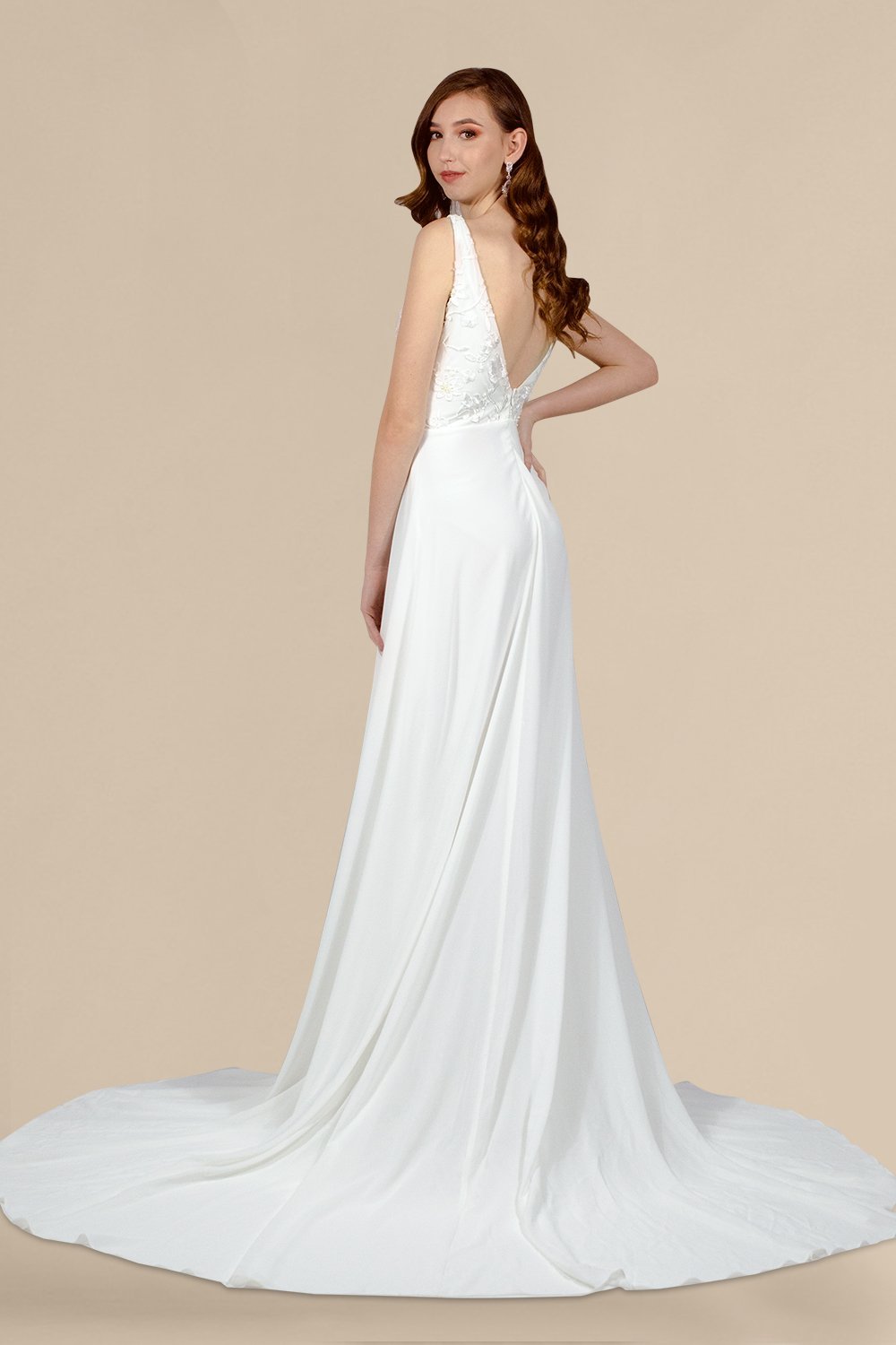 minimalist chiffon wedding dresses custom made perth dressmaker australia envious bridal & formal