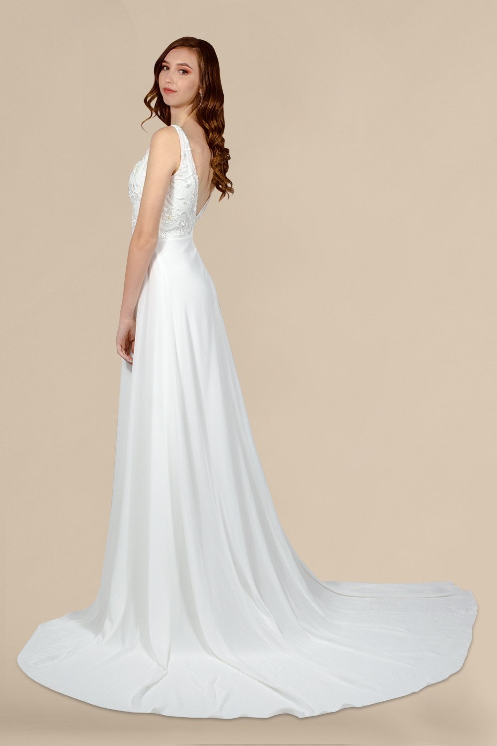 simple minimalist chiffon wedding dresses custom made perth australia envious bridal & formal
